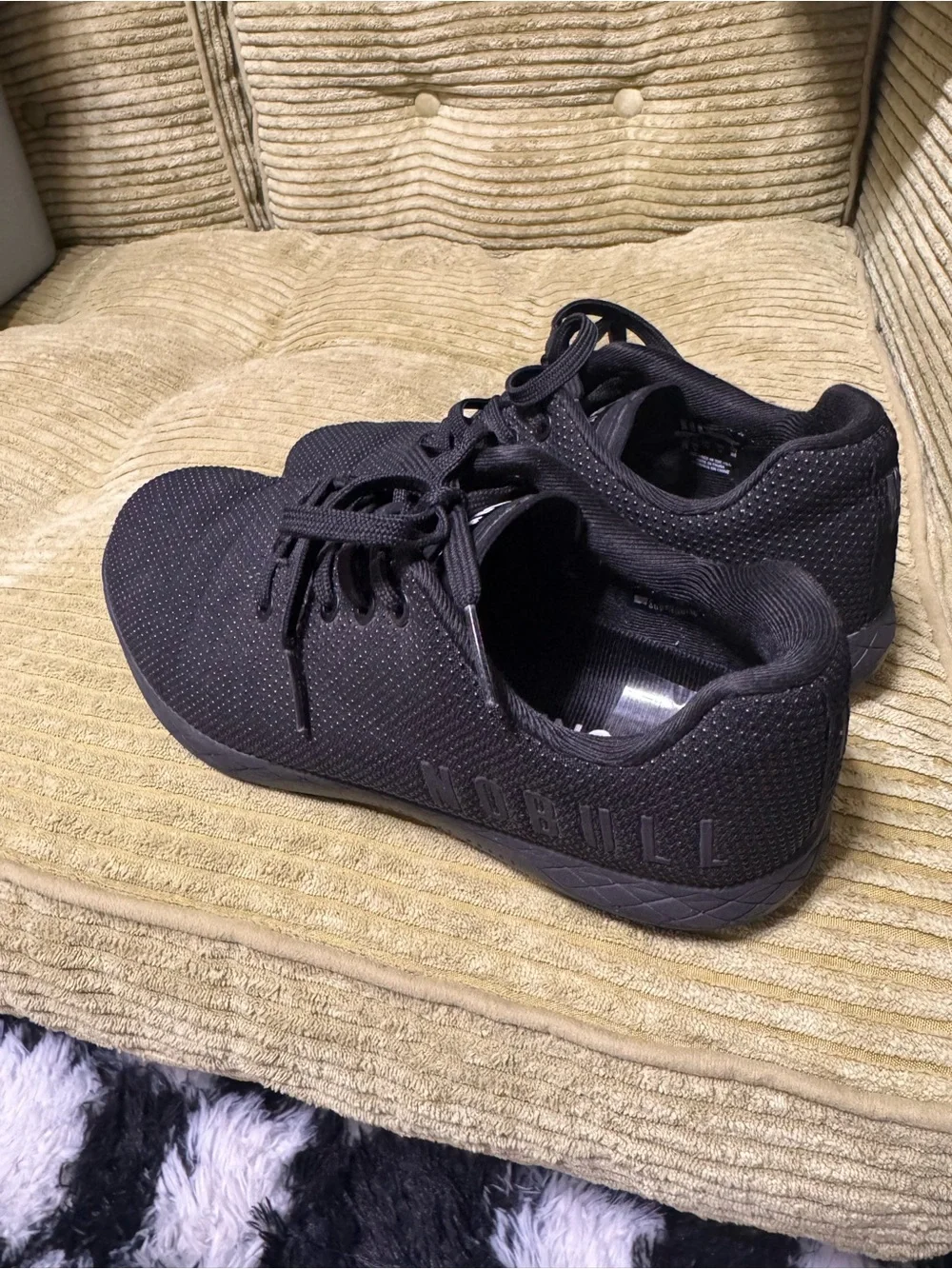 NOBULL Black Knit Lace-Up Trainers